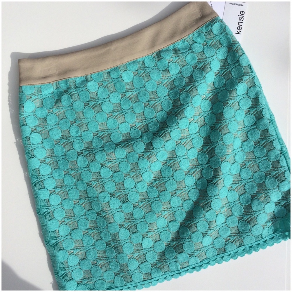 Kensie Seafoam Multi Mini Skirt